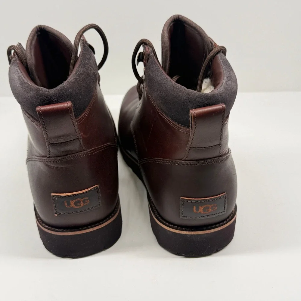 UGG Seton TL Men's Boots Lace Up Brown Leather Wool Lined Walking Size 10